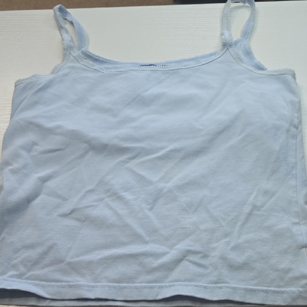 Vintage Abercrombie And Fitch Lace Tank Top. Blue Large. As Is!
